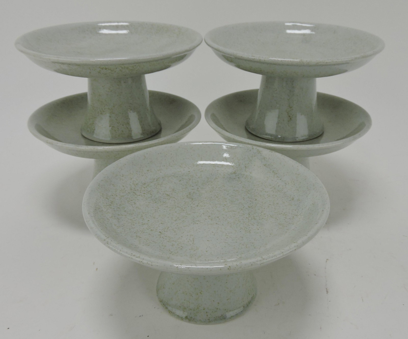 Hall China lot of 5 gray speckled compotes: .