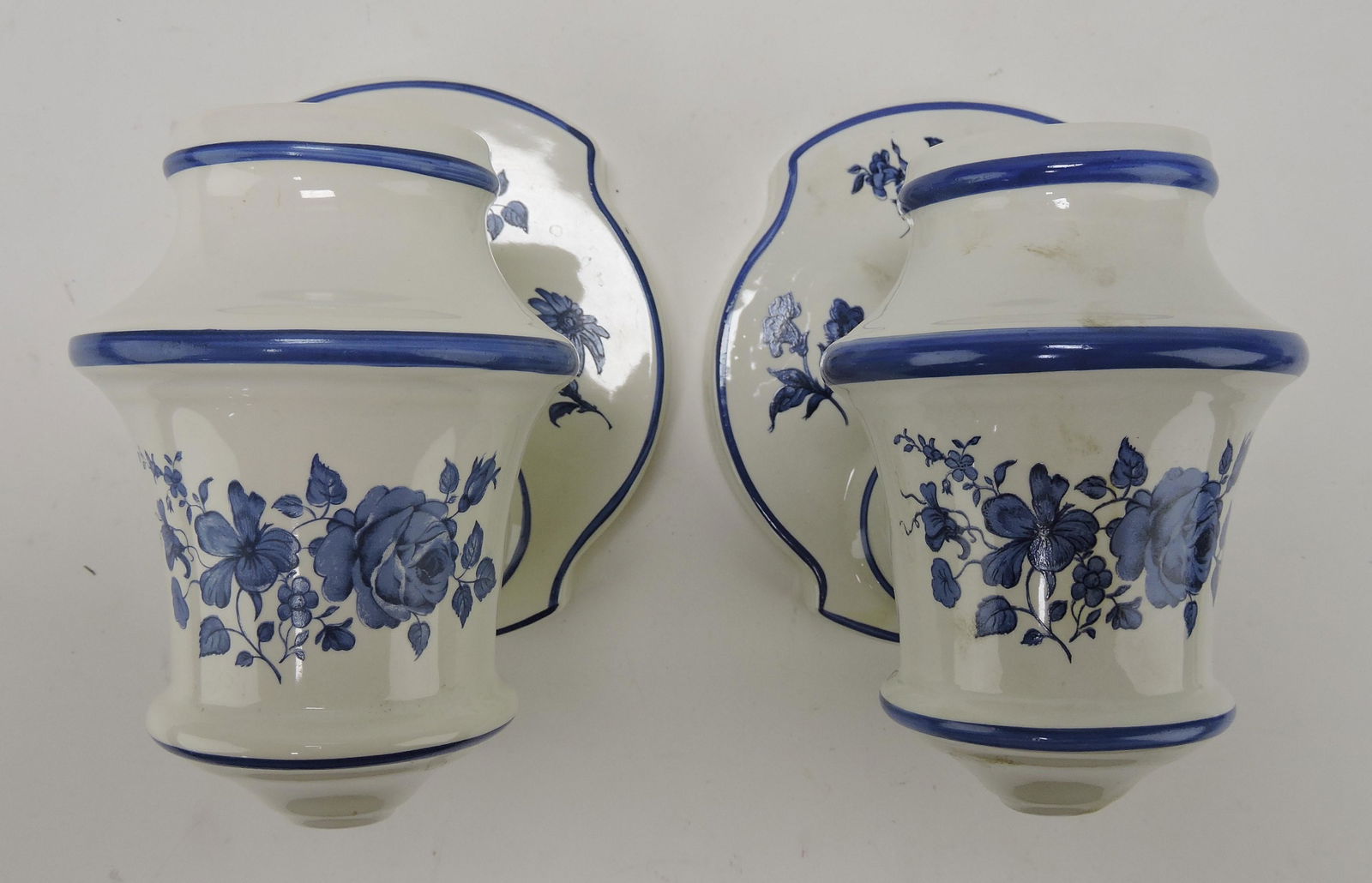 Hall China blue & white floral pair of (1 of 1)