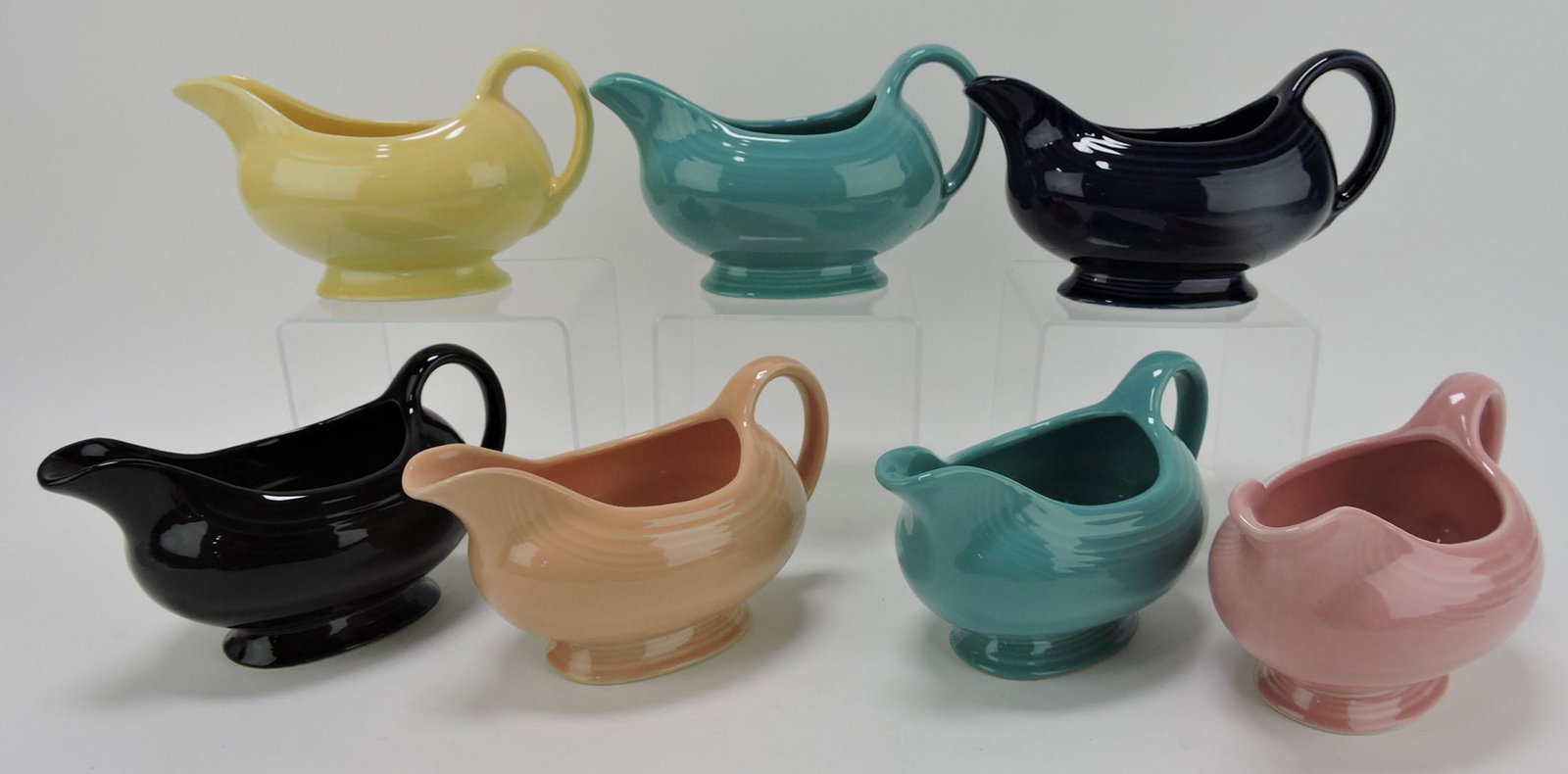 Fiesta Post 86 lot of 7 sauce boats,: mixed