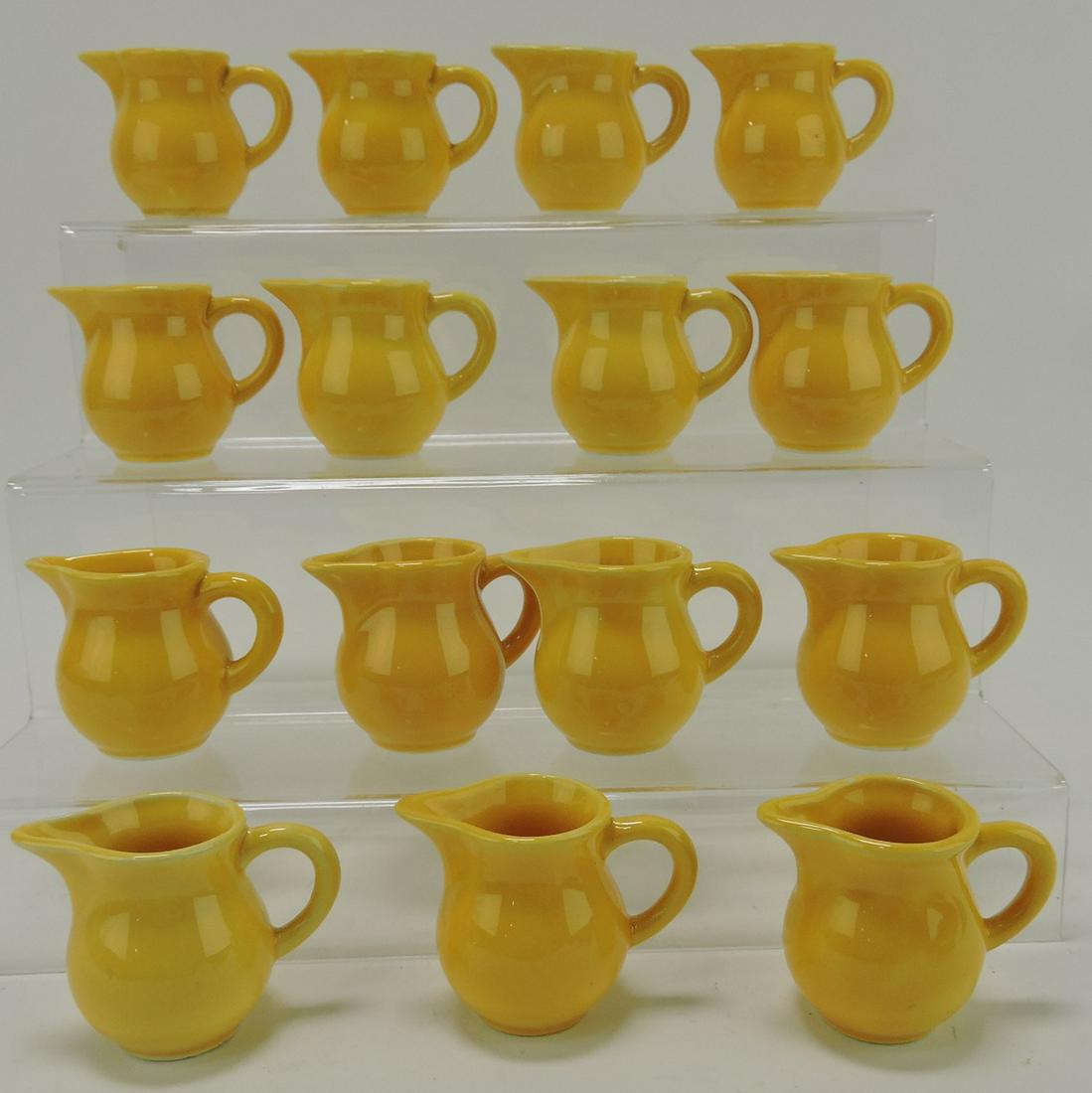 Fiesta Harlequin lot of 14 yellow: individual creamers