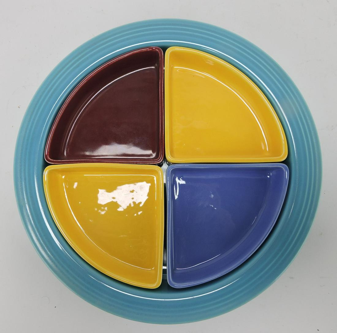 Fiesta Harlequin relish tray (0264) on Mar 11, 2022 Strawser Auction
