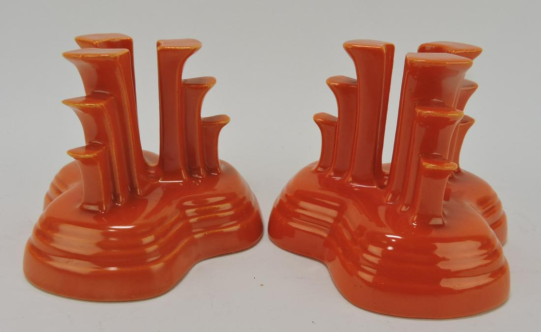 Fiesta tripod candle holder, pair, red (1 of 1)