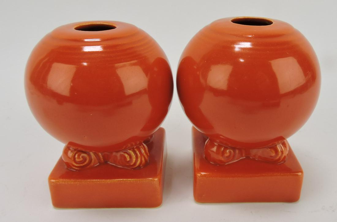 Fiesta ball candle holders, pair, red (1 of 1)