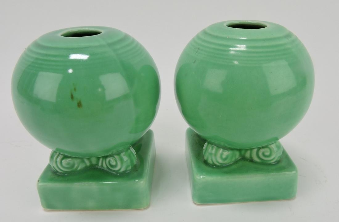 Fiesta ball candle holders, pair, green (1 of 1)