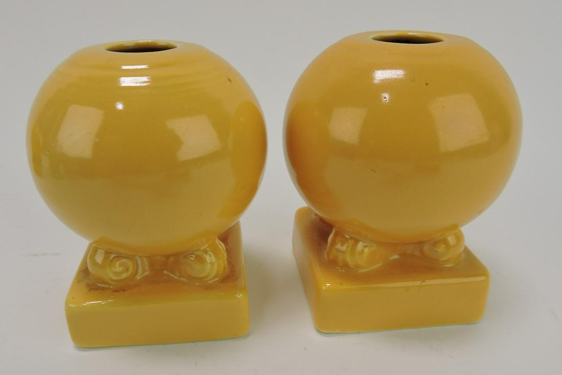 Fiesta ball candle holders, pair, yellow (1 of 1)