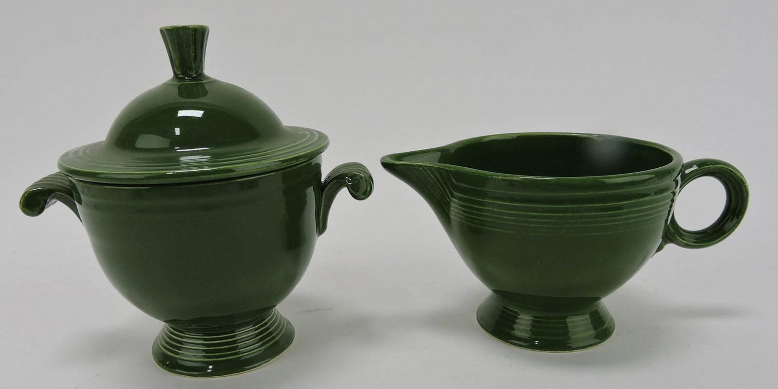 Fiesta cream & sugar, dark green: .