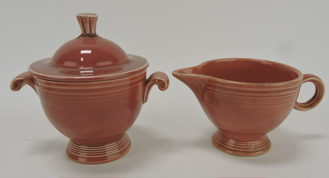 Fiesta cream & sugar, rose: .