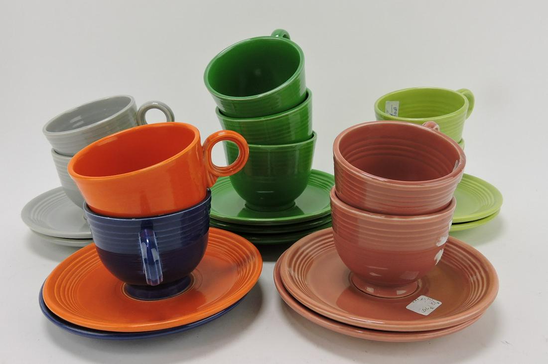 Fiesta cup  & saucer group, 11 mixed (1 of 1)