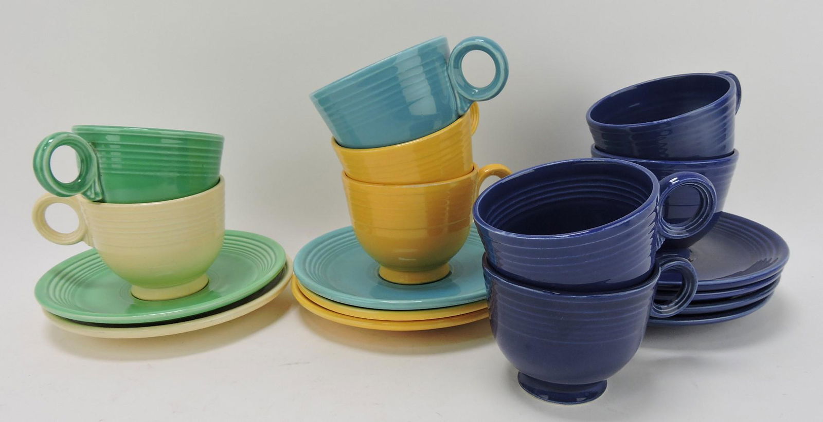 Fiesta cup  & saucer group, 9 mixed (1 of 1)