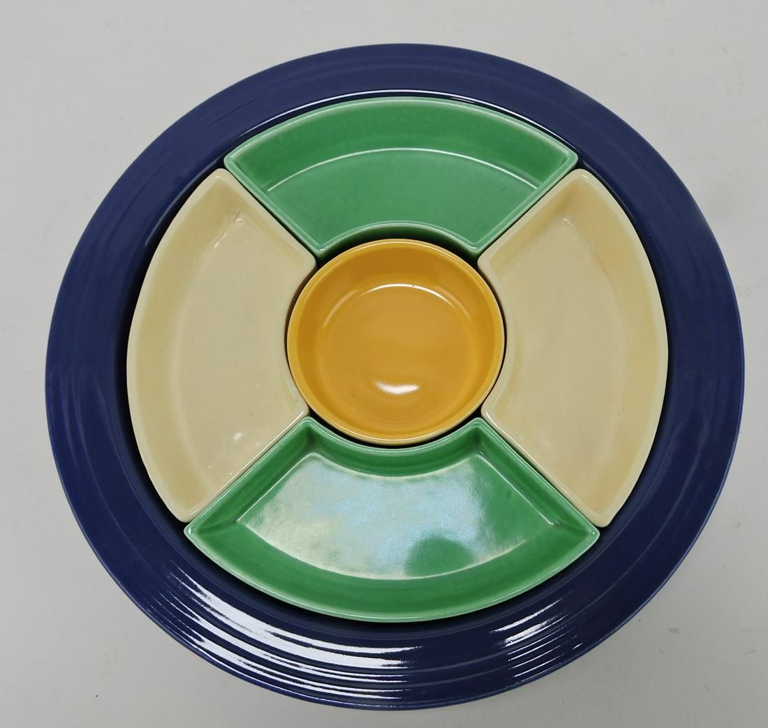 Fiesta relish tray, mixed colors: .