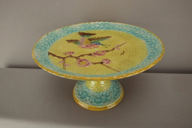 Eureka bird and brach cake stand, 9"d, 5"h : Eureka bird and brach cake stand, 9"d, 5"h