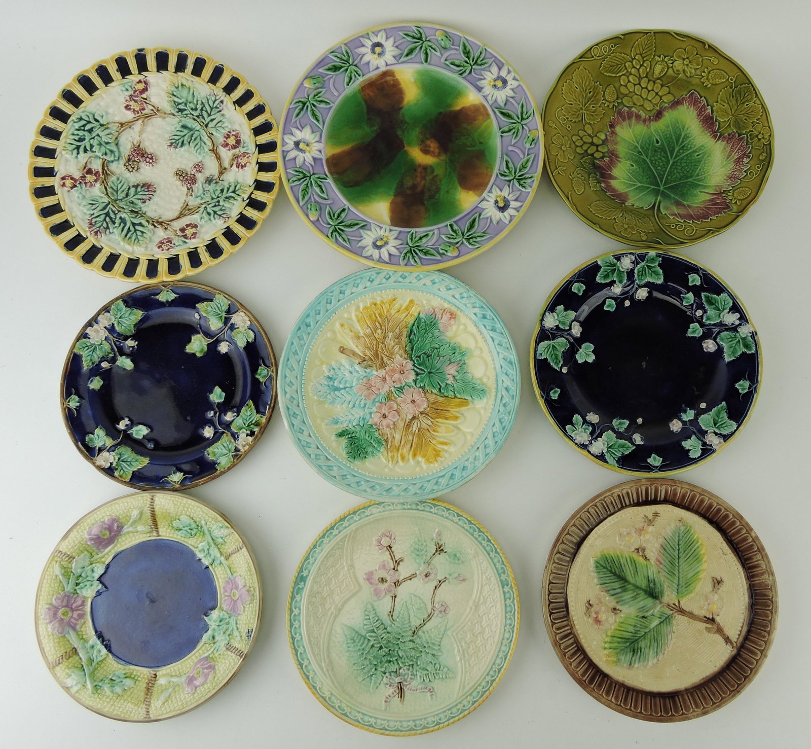 Majolica lot of 9 plates (1 of 1)