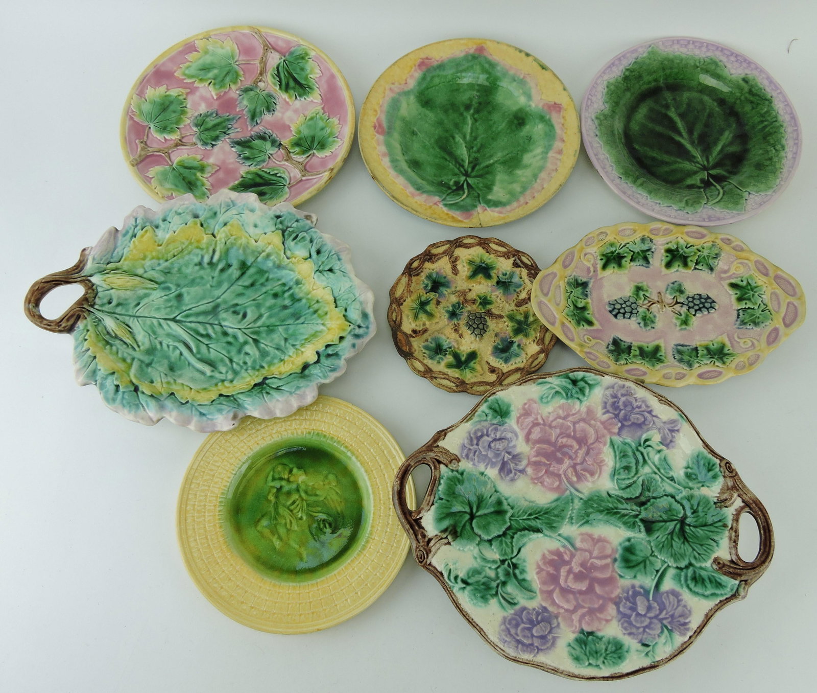 Etruscan majolica lot of 8 plates, (1 of 1)