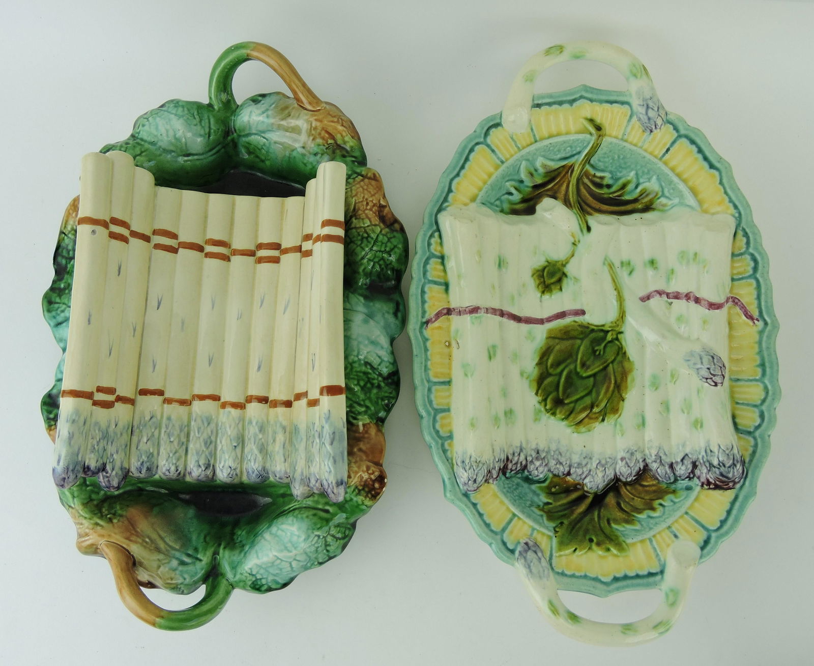 French majolica lot of 2 asparagus (1 of 1)