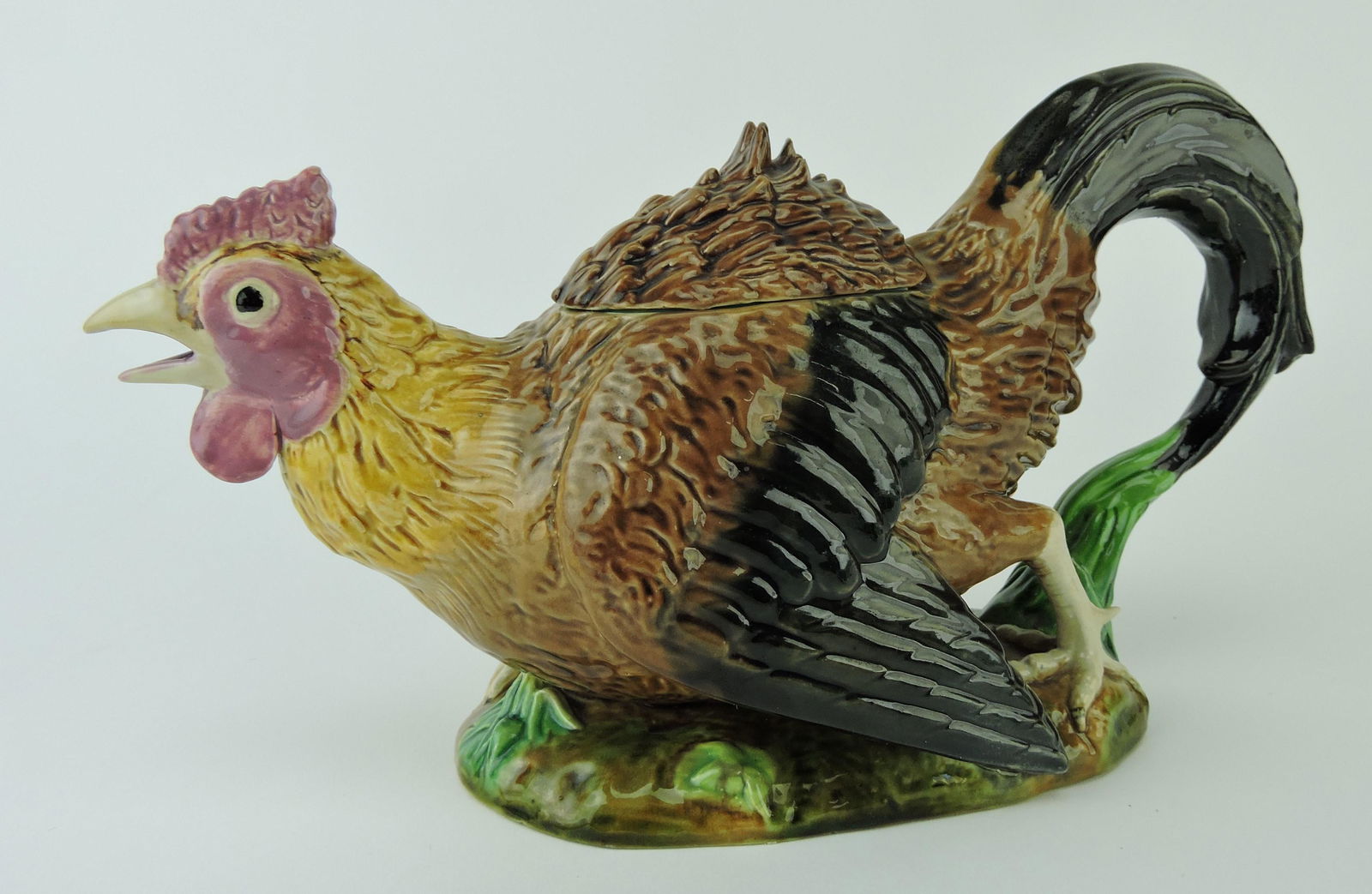 George Jones majolica figural teapot (1 of 3)