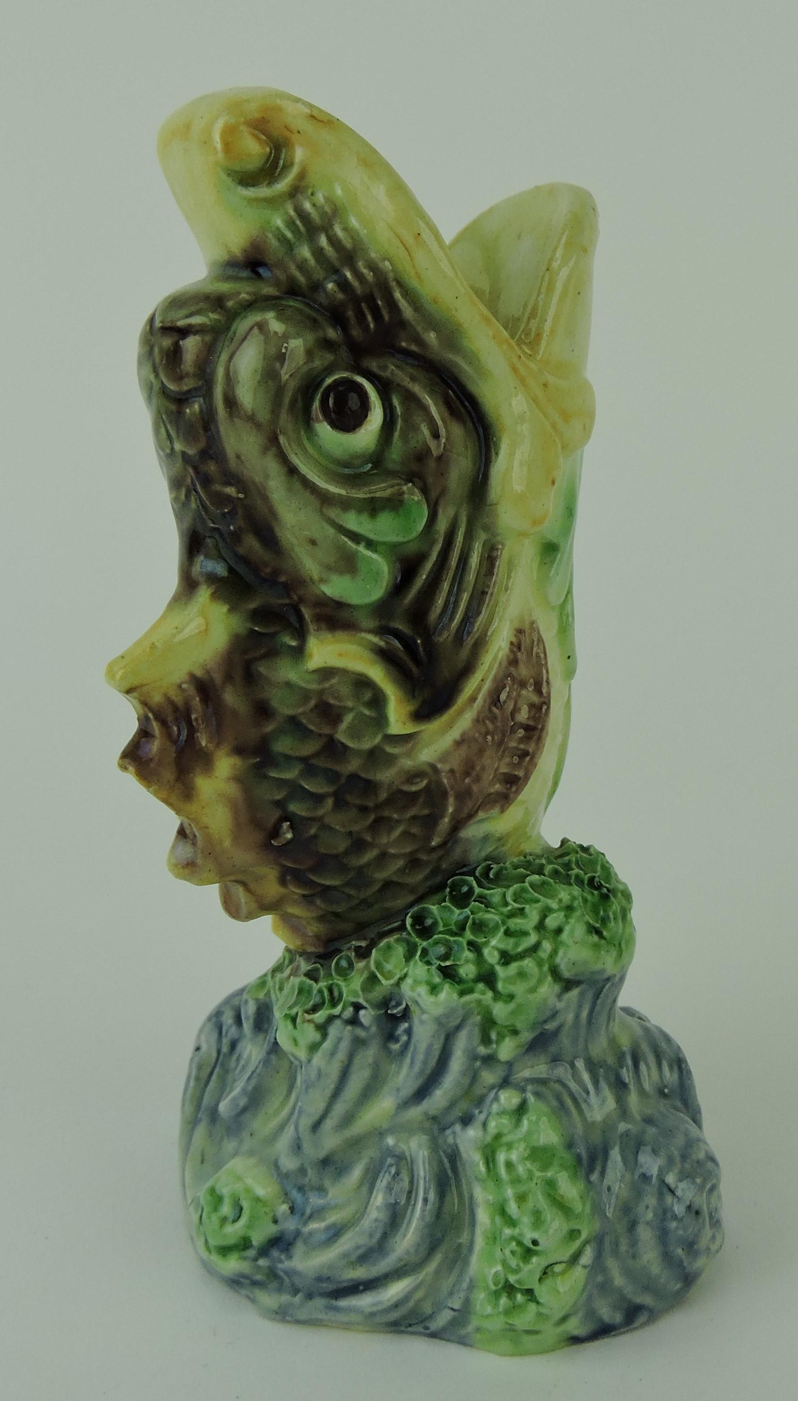 French Palissy ware fish on waves (1 of 2)