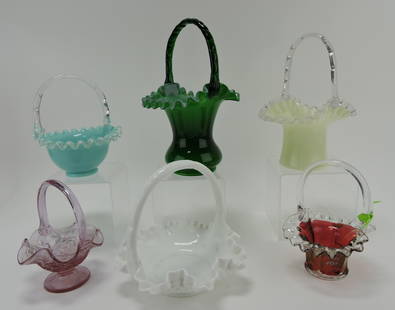 Fenton lot of 6 glass buckets: .