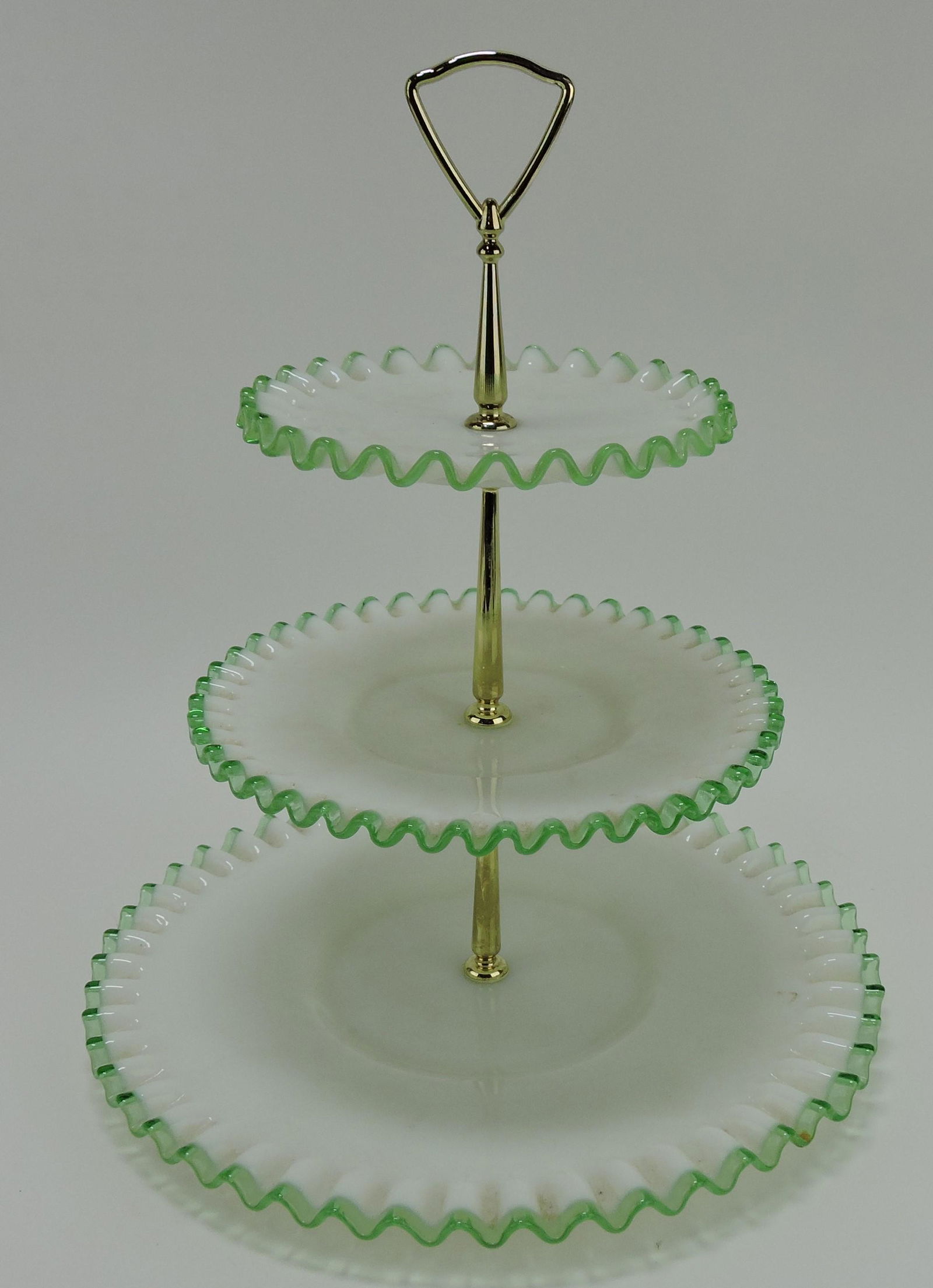 Fenton emerald crest three tier tidbit tray (1 of 1)