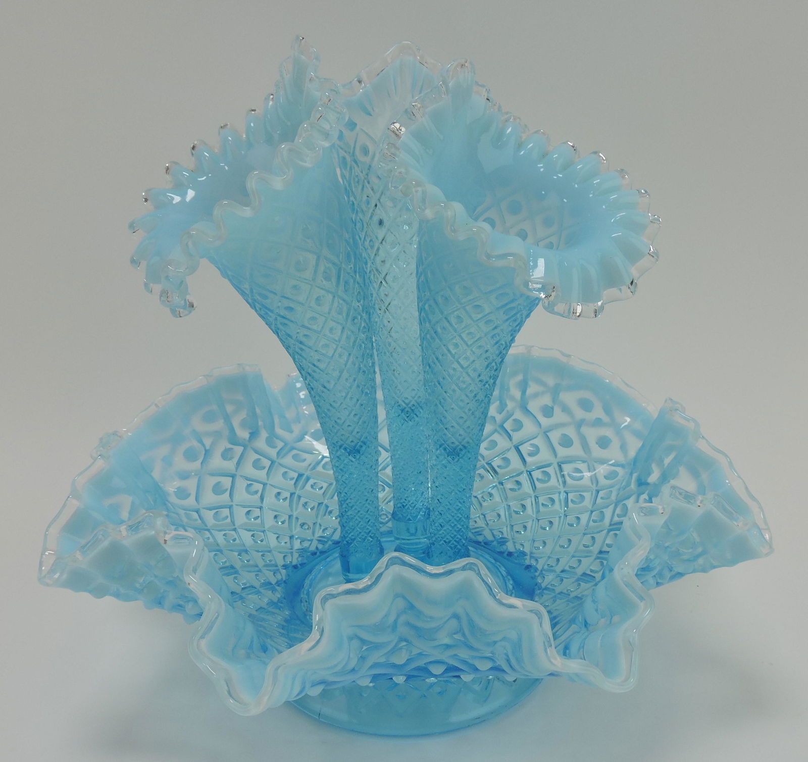 Fenton blue opalescent Diamond (1 of 1)