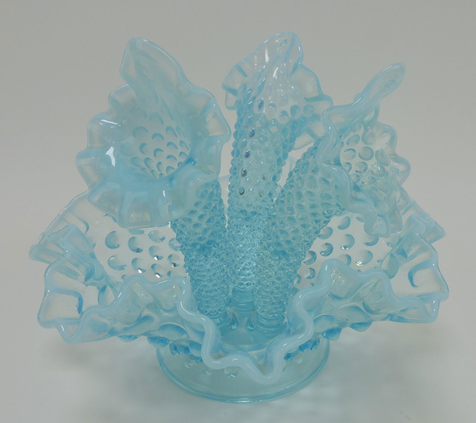 Fenton blue opalescent hobnail three (1 of 1)
