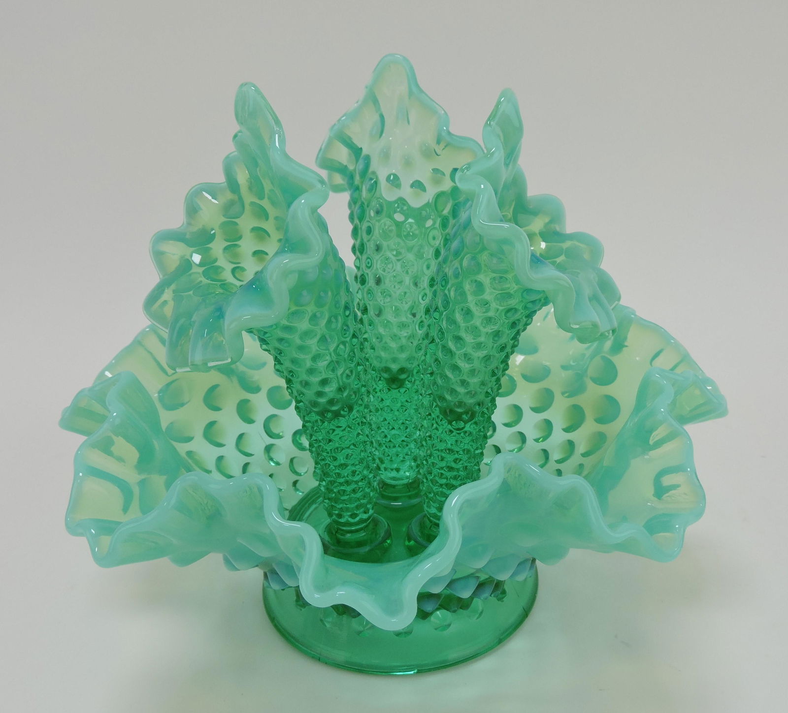 Fenton aqua opalescent hobnail three (1 of 1)