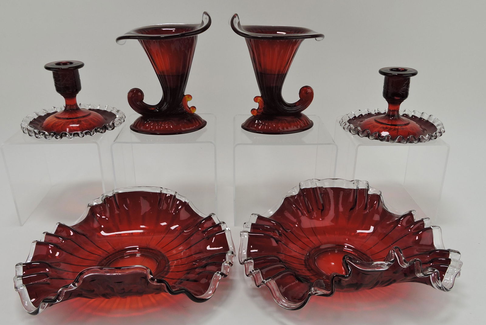 Fenton red ruby silvercrest lot of (1 of 1)