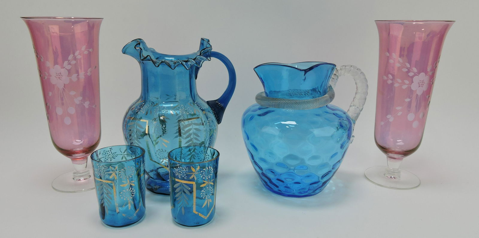 Pair of ruby flash 10" vases, cobalt (1 of 1)