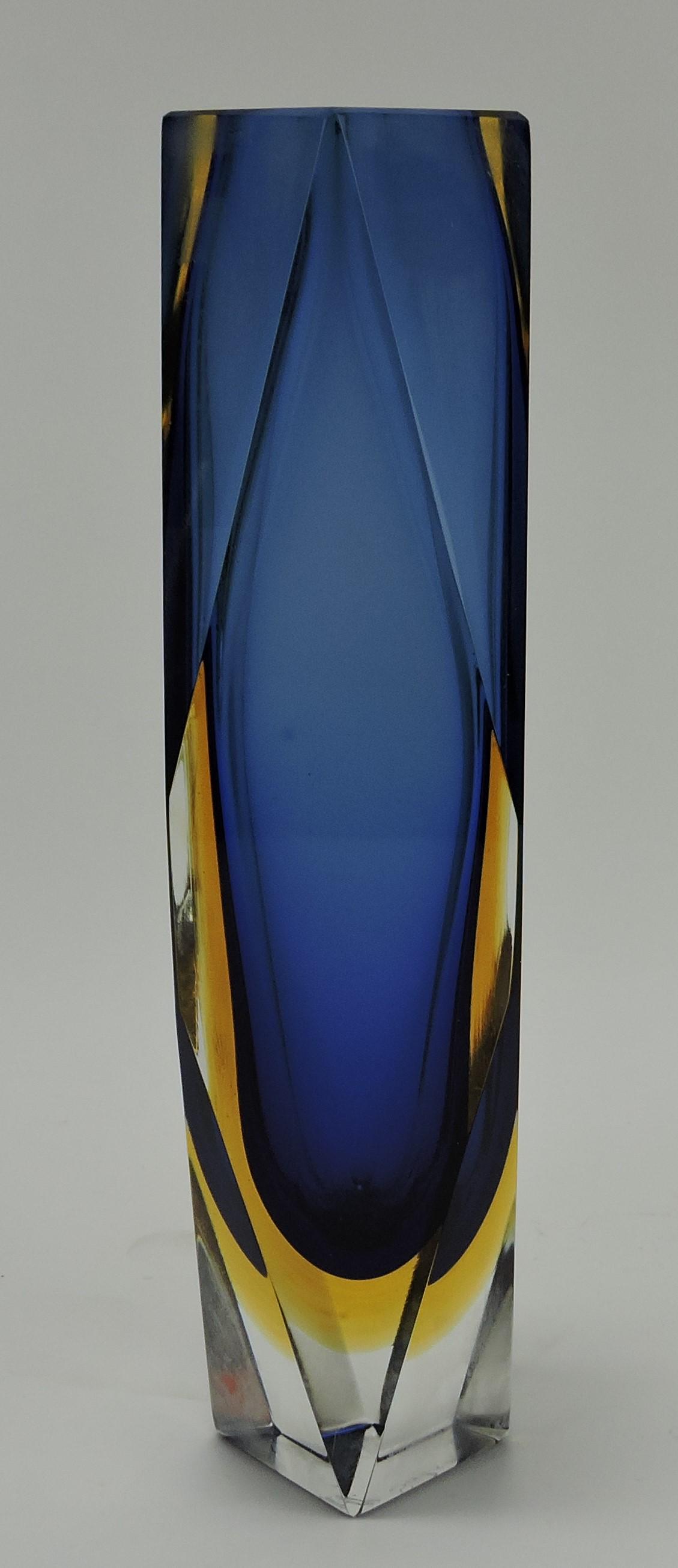 Murano heavy art glass vase, 12", (1 of 2)