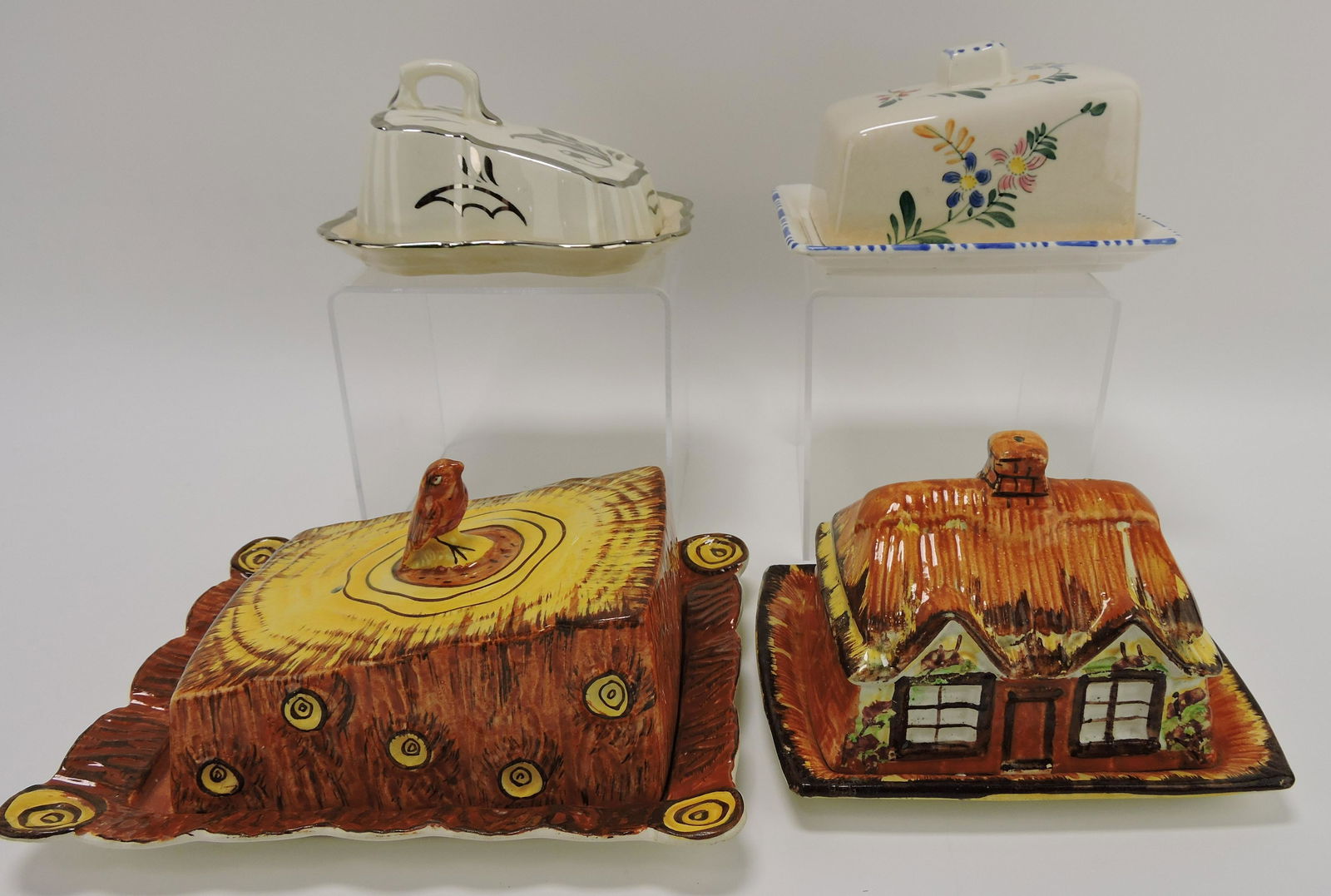 Lot of 3 wedge cheese keepers and (1 of 1)