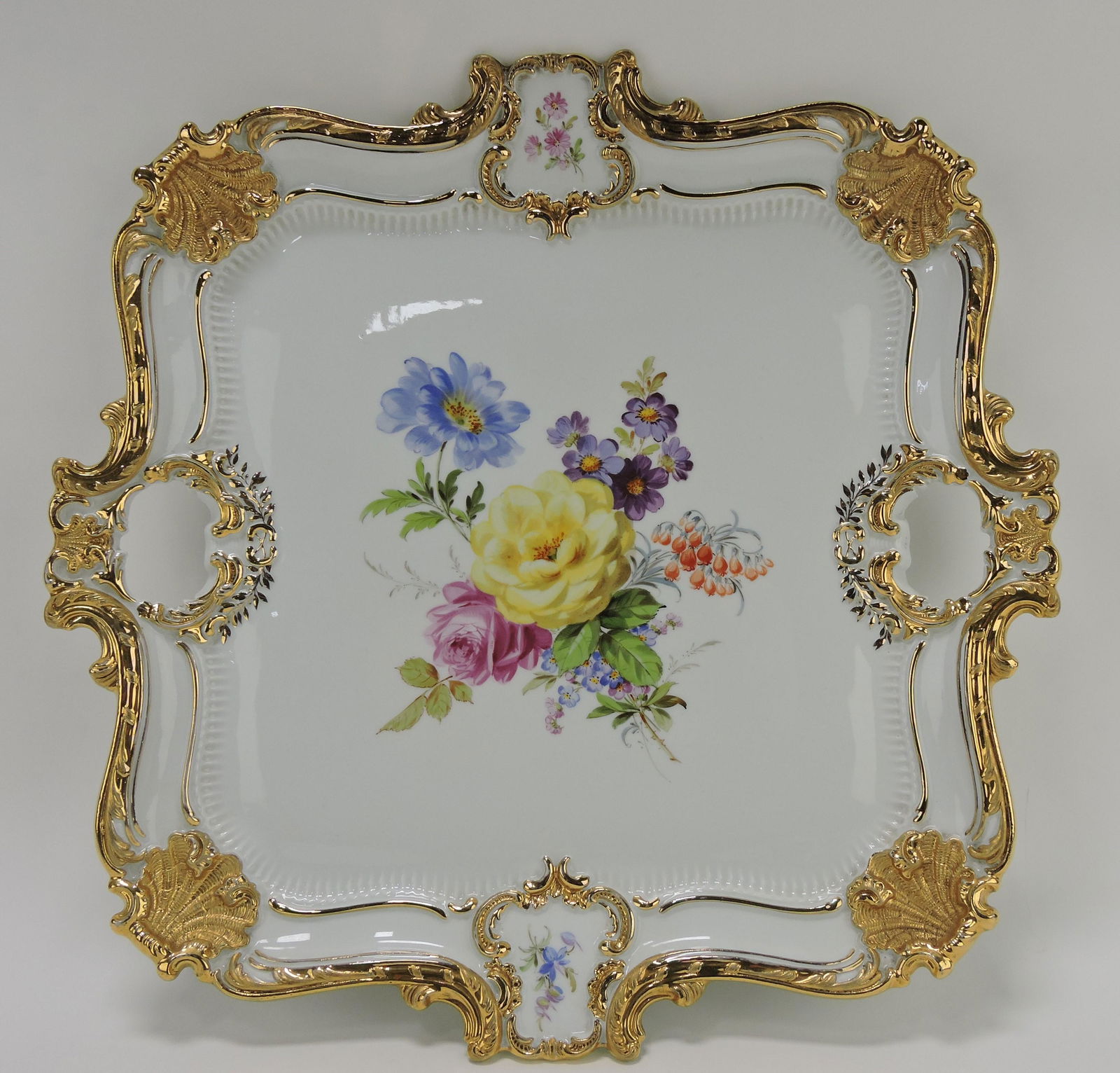 Meissen large, square, two handled (1 of 2)