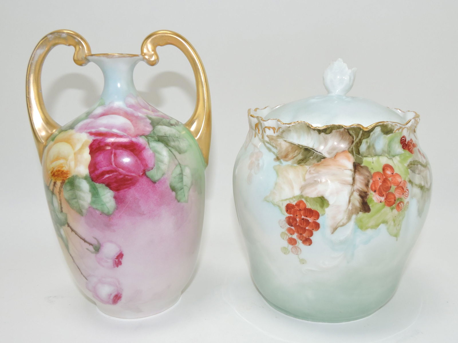 Austria two handled vase with roses, (1 of 1)