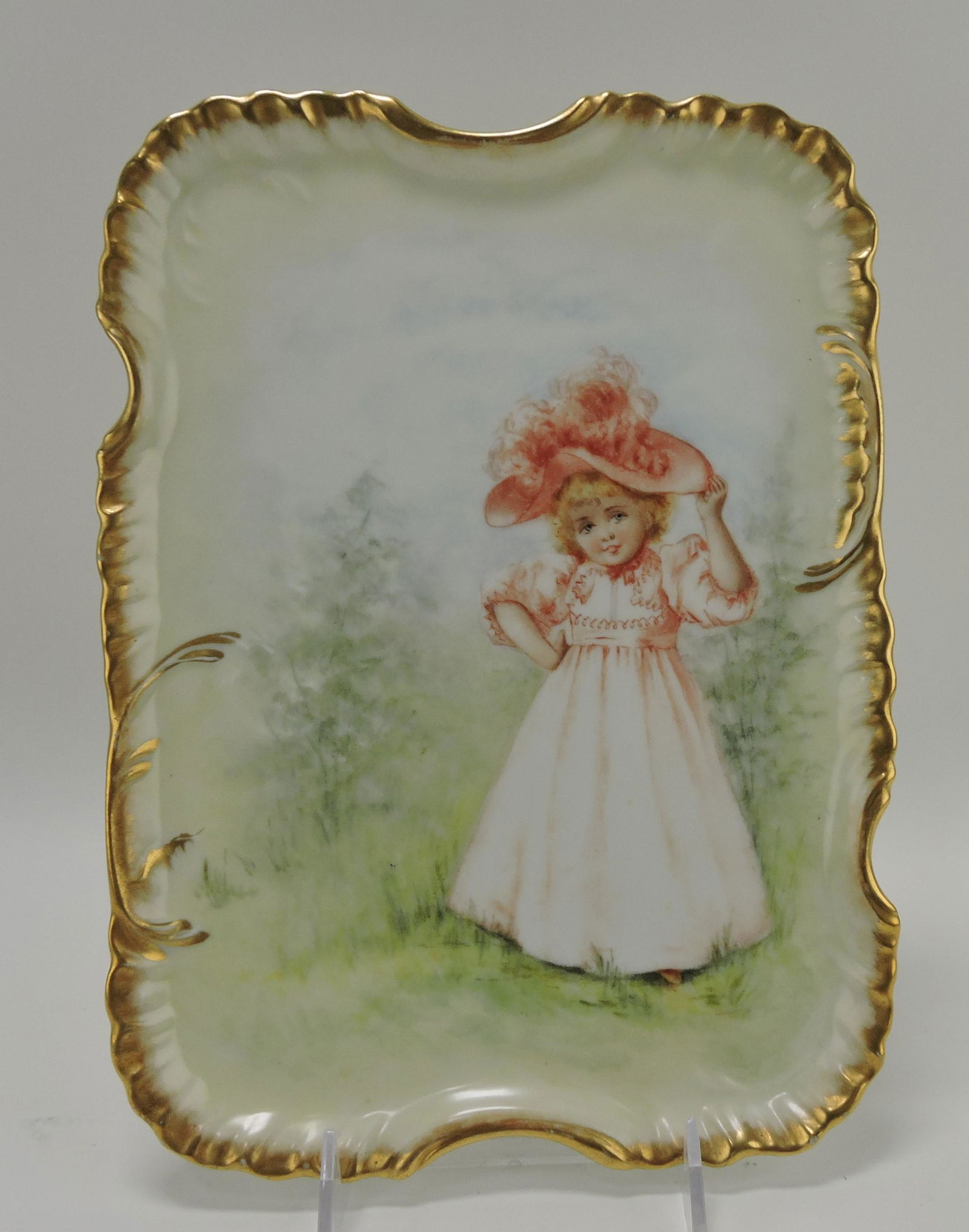Victorian hand painted dresser tray with (1 of 1)