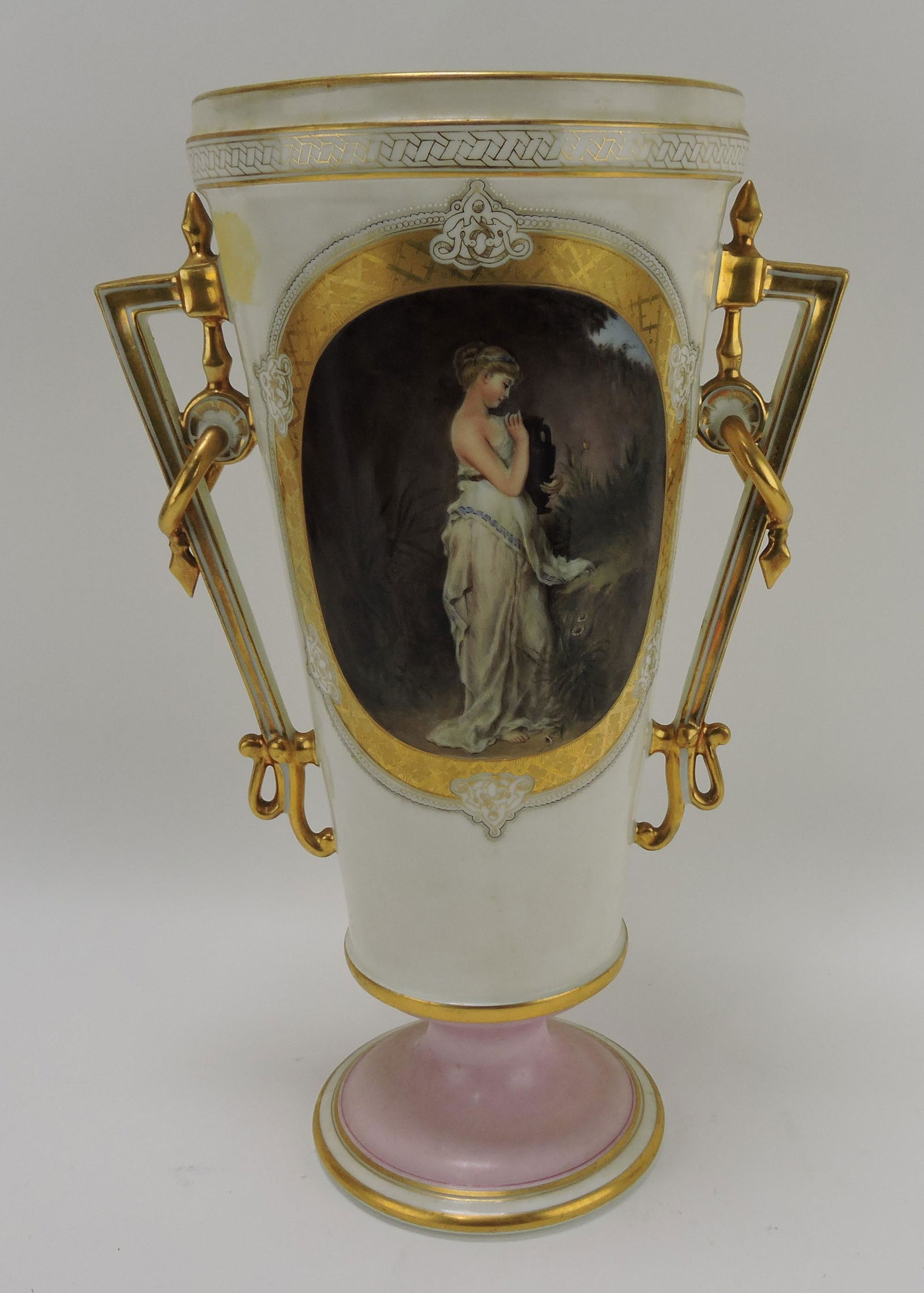 Sevres porcelain two handled 14" vase (1 of 2)