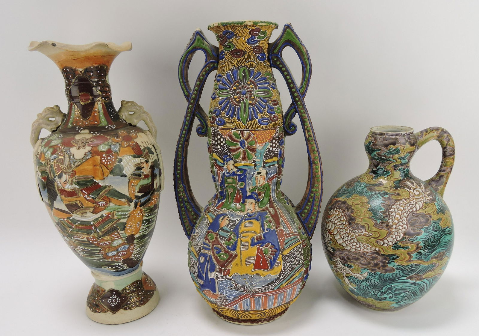 Oriental lot of 2 vases and jug, (1 of 1)