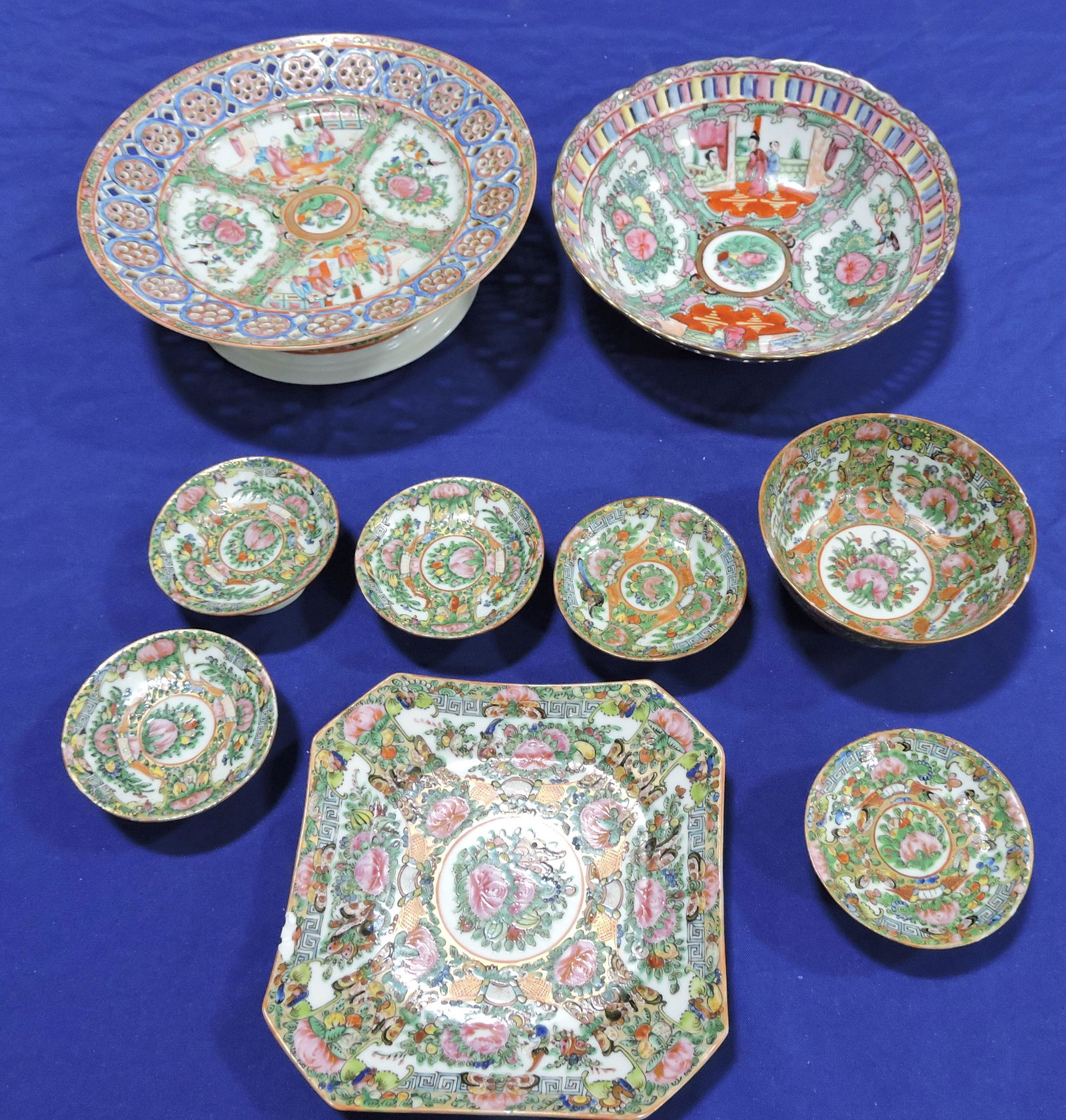 Oriental china lot of 9 pieces, various (1 of 1)
