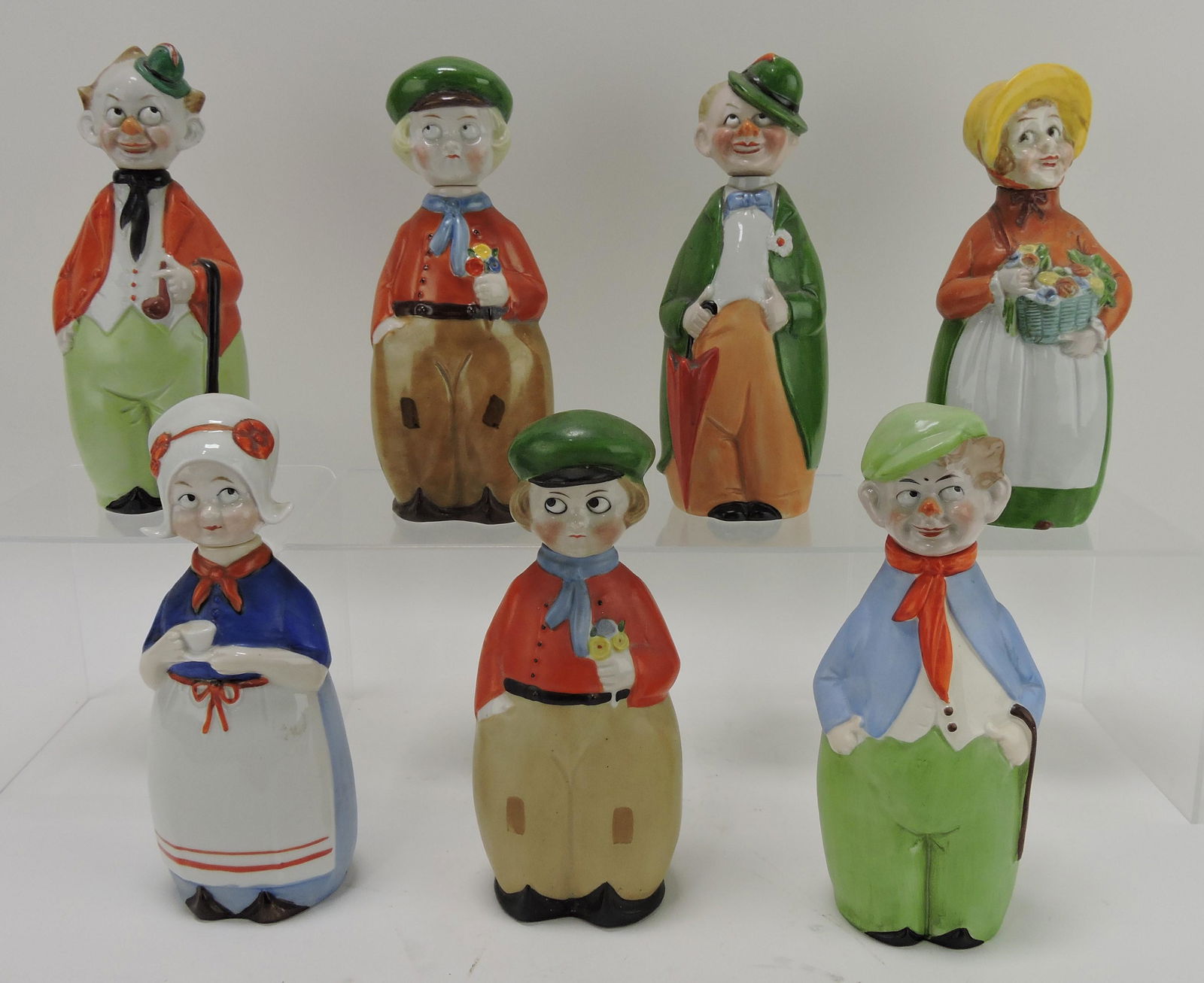 German lot of 7 'googly eyed' figural (1 of 1)