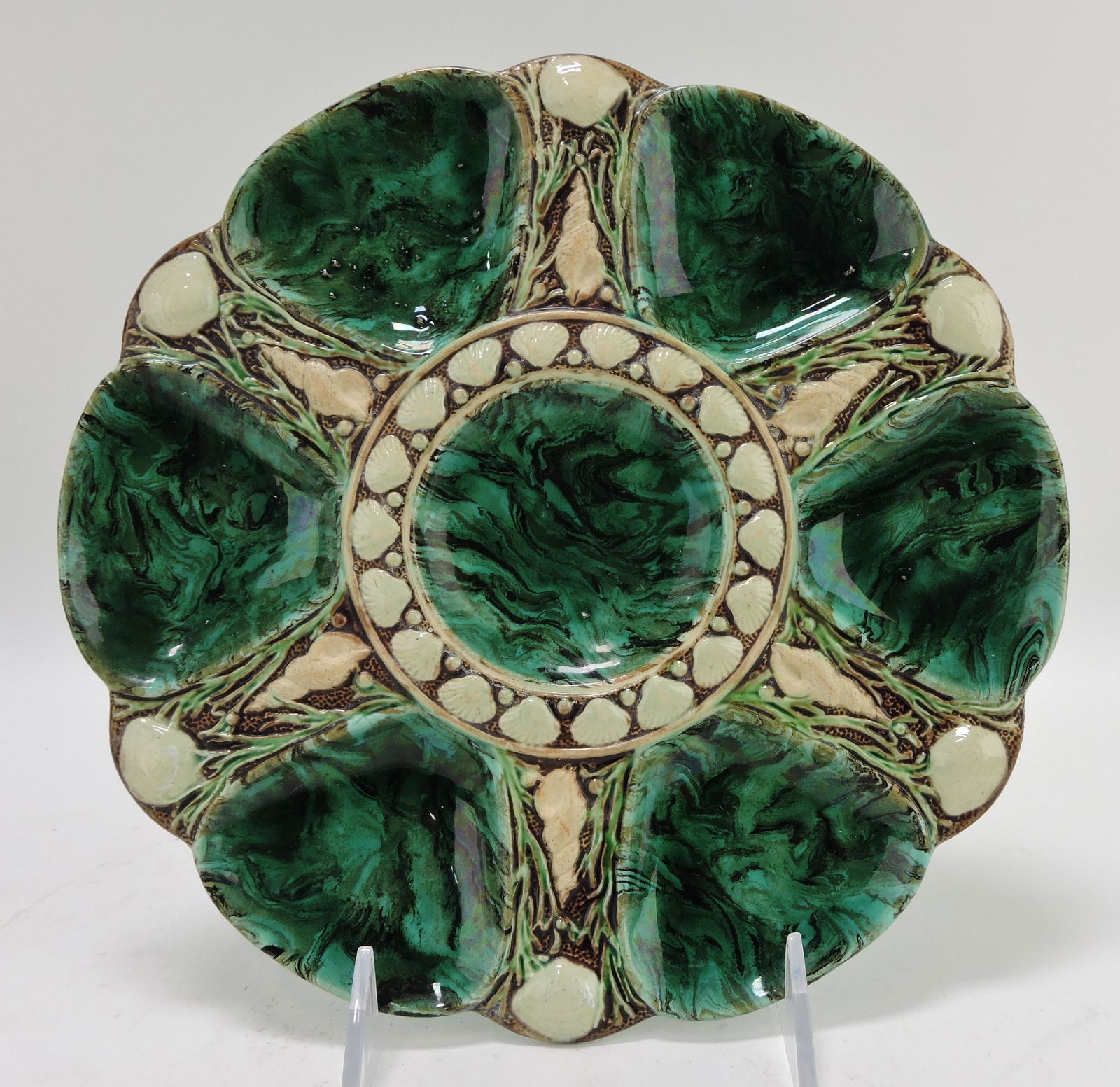Minton majolica malachite 6 well (1 of 1)