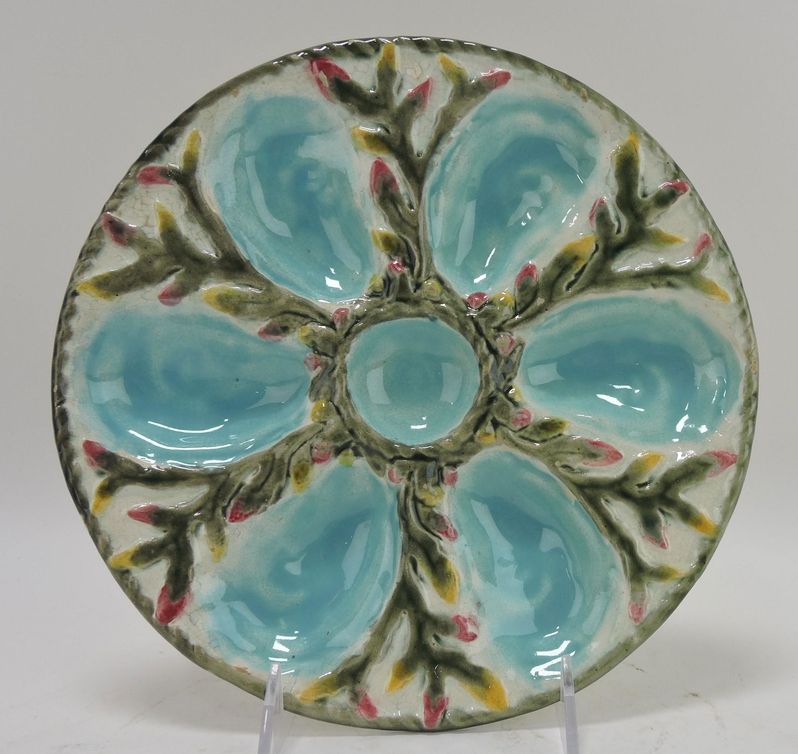 Fielding majolica 6 well oyster plate, (1 of 1)