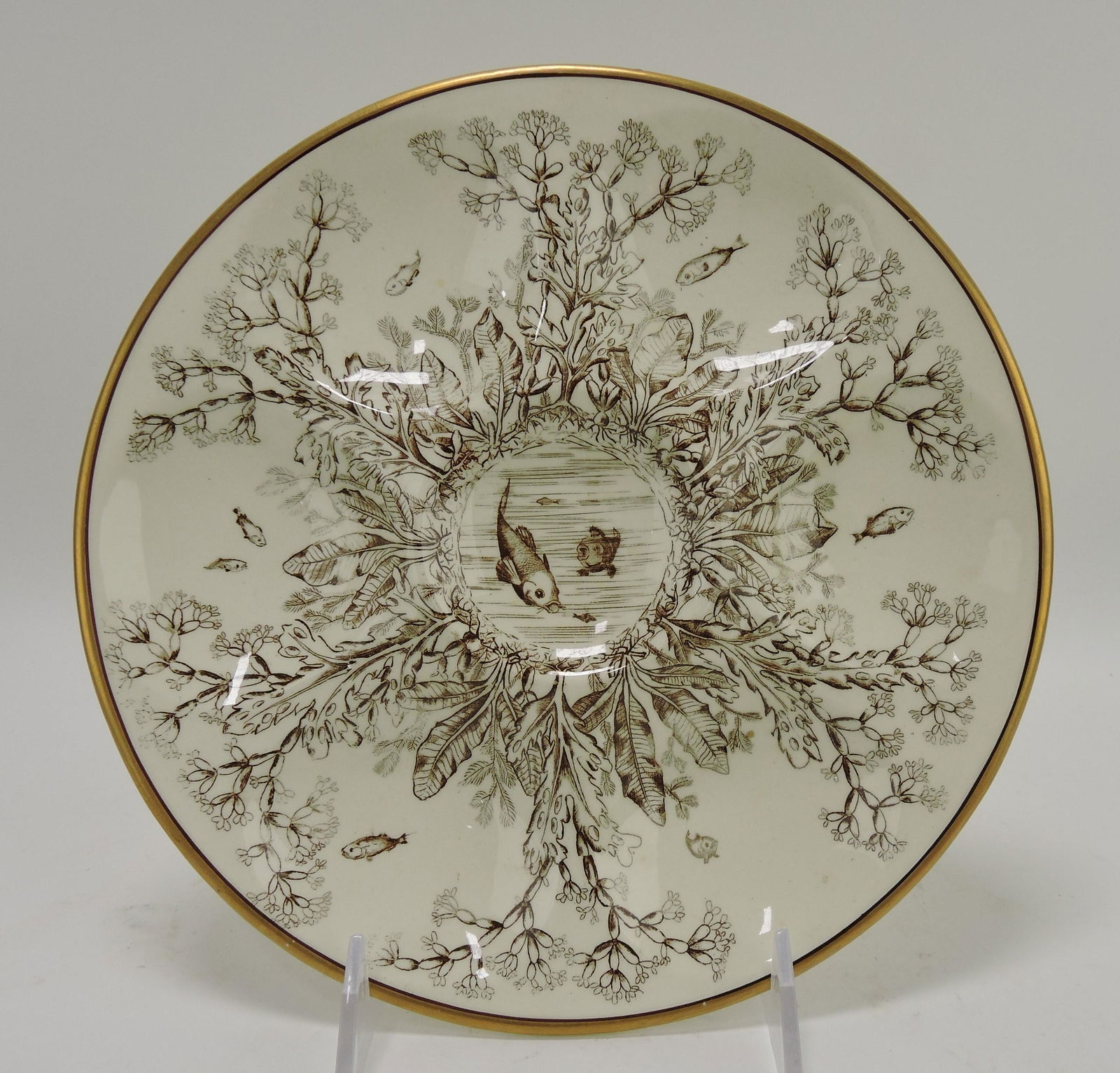 George Jones brown transferware 9" (1 of 1)