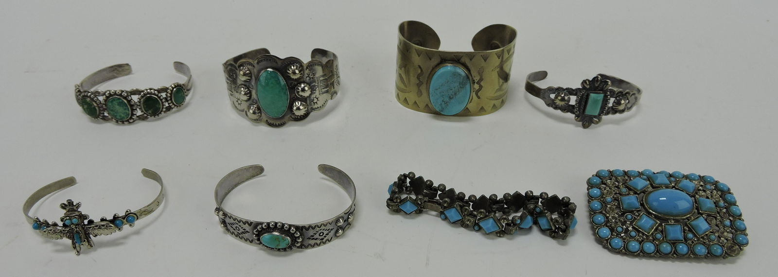 Lot of 8 pieces of Southwest silver (1 of 1)