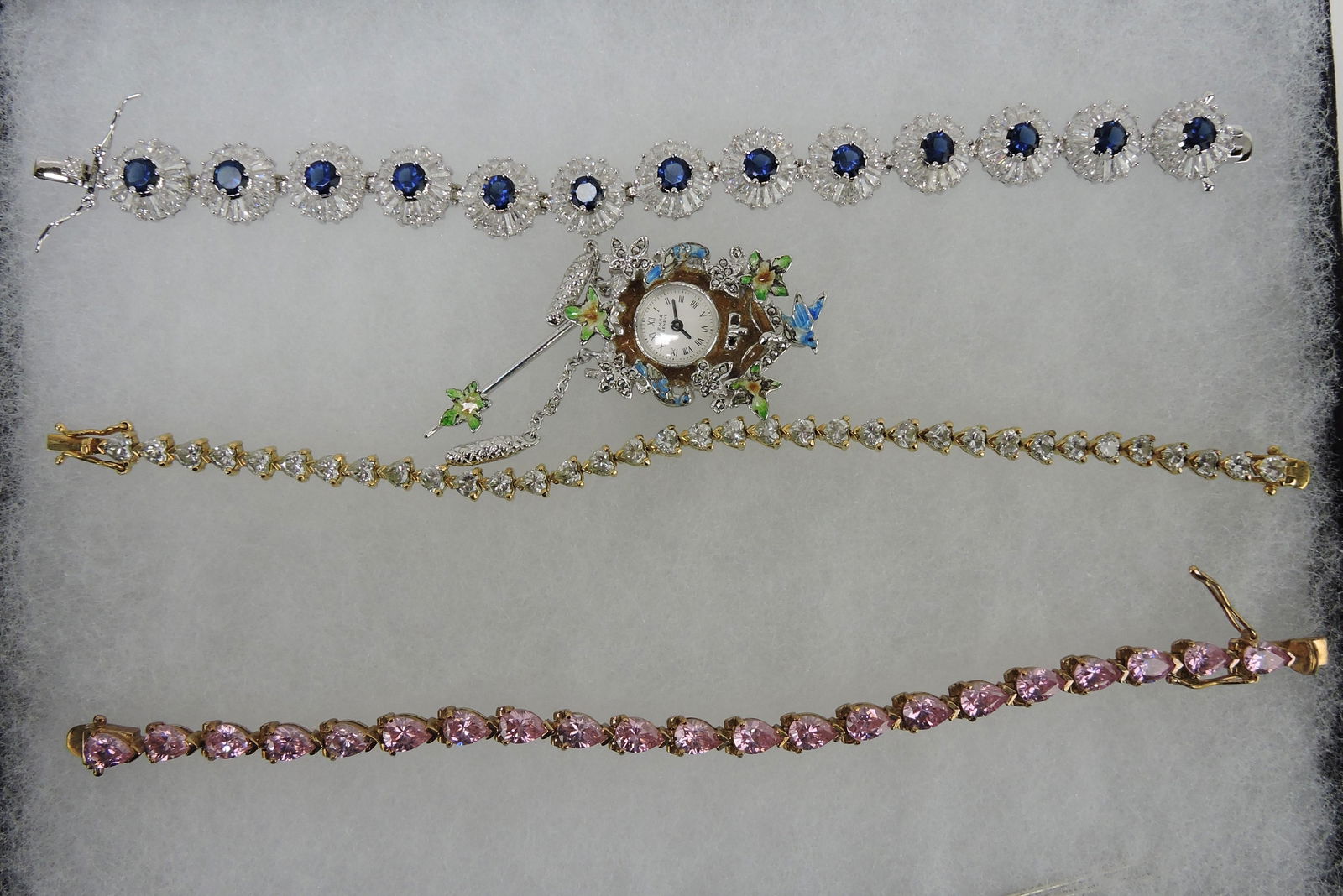 Sterling silver lot of 3 bracelets and (1 of 1)