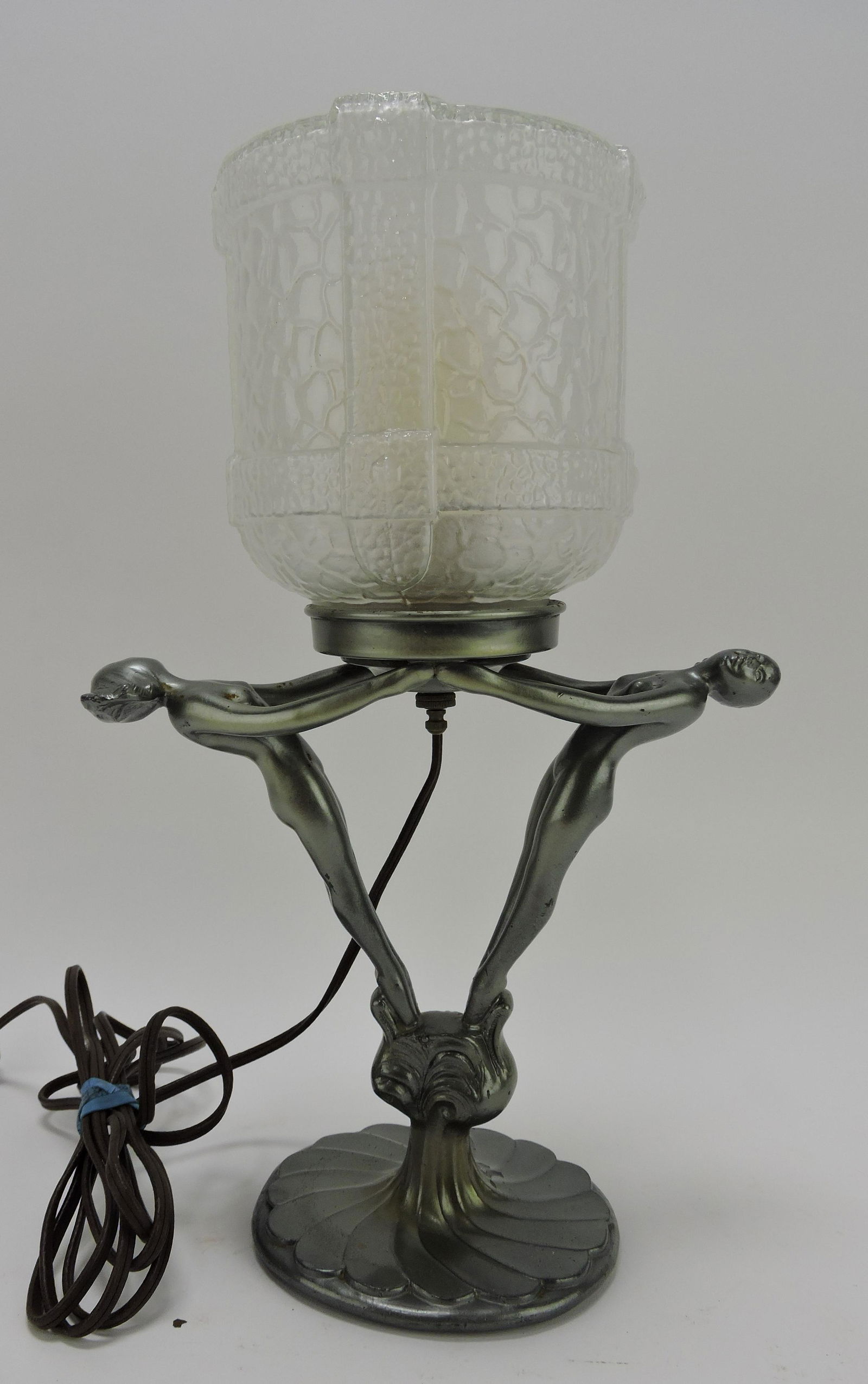 Frankart style Art Deco nude lamp,: 16"