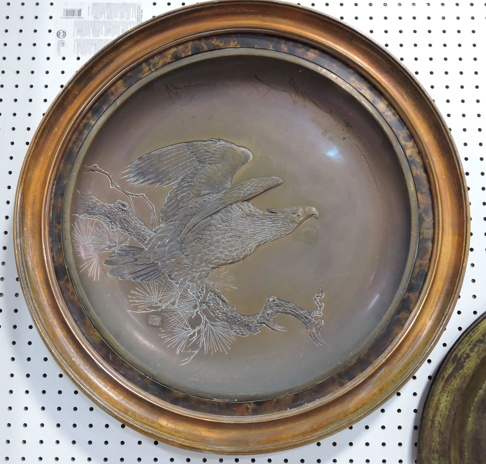 Japanese bronze wall plaque with (1 of 2)