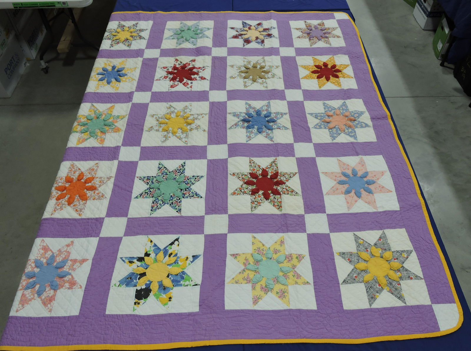 Antique multi color quilt, 75"x90" (1 of 1)