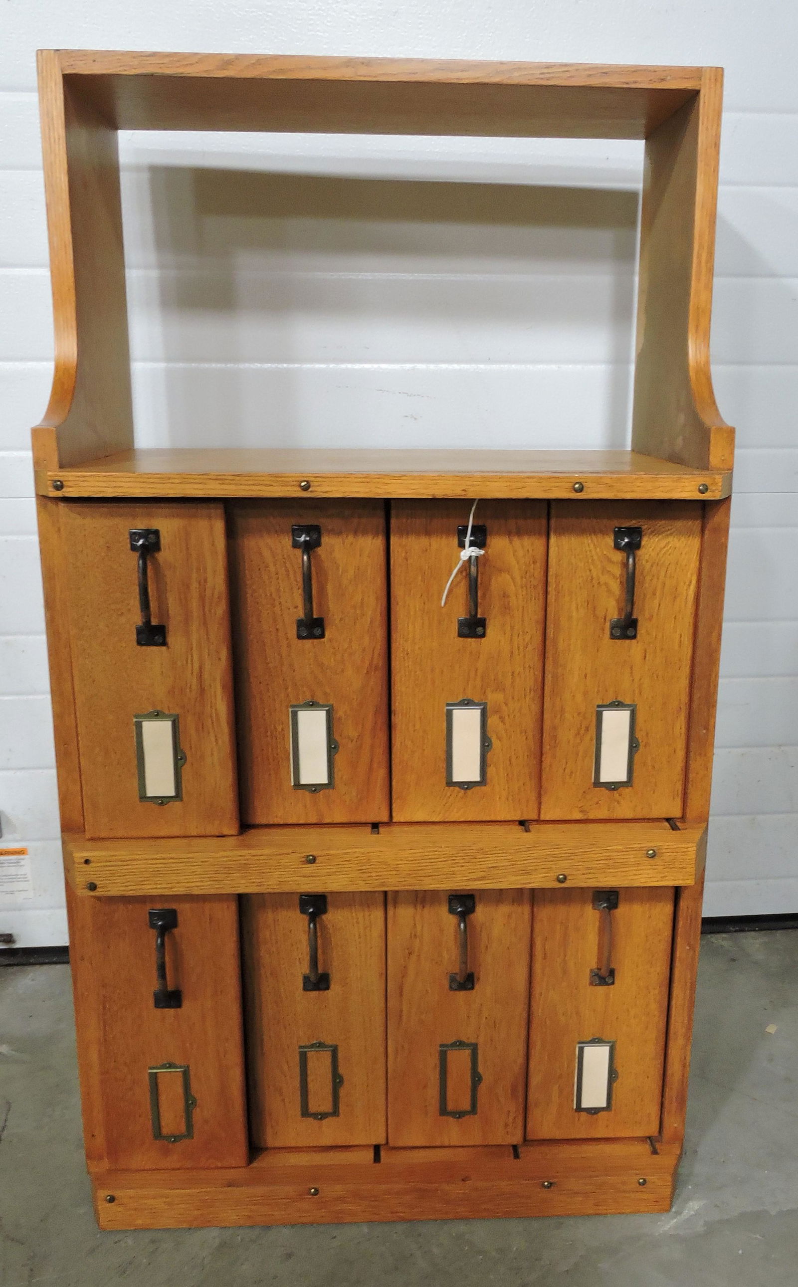 Oak Schwartz pharmacy cabinet, (1 of 2)