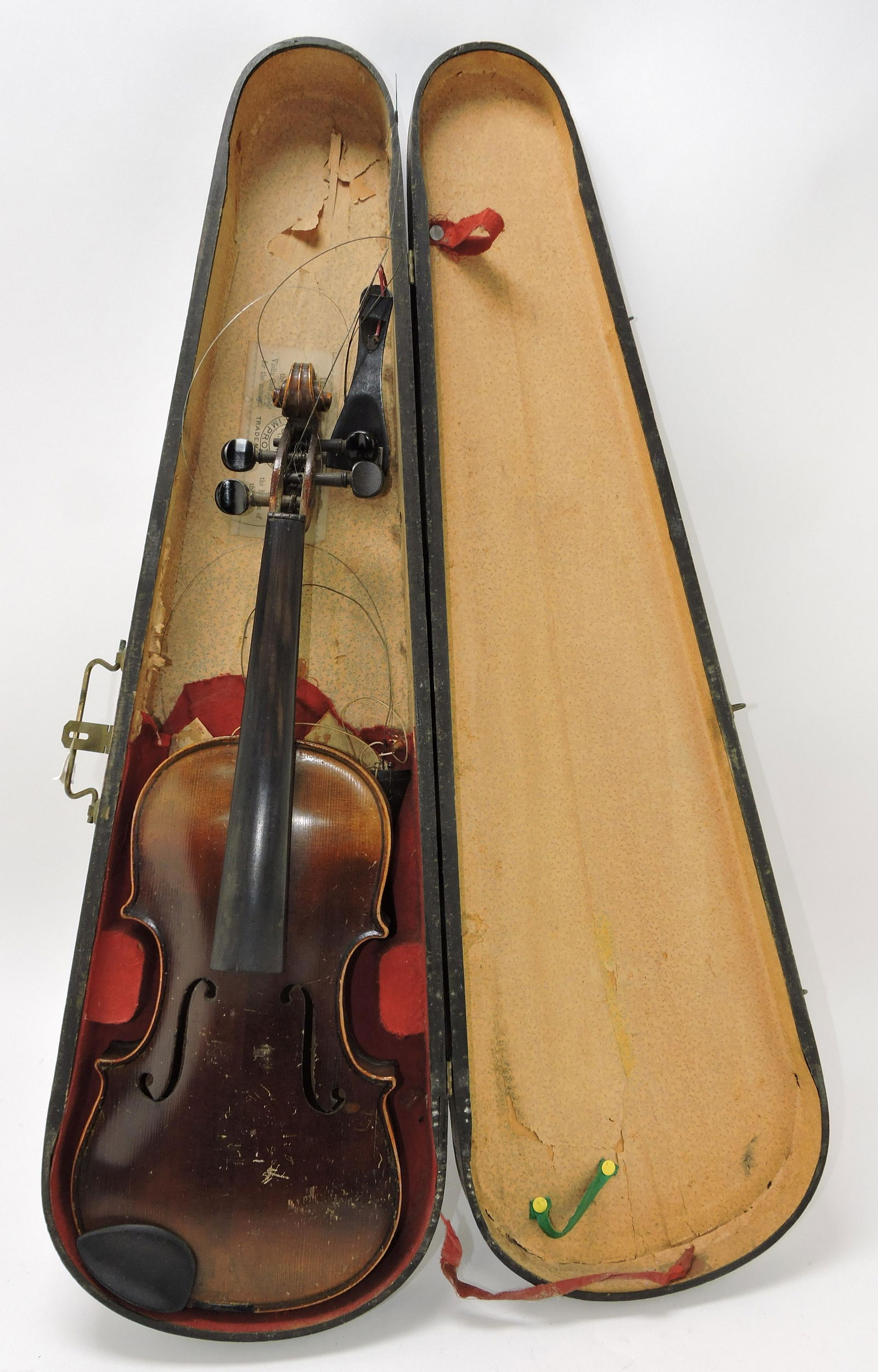 Antique violin with wooden case, (1 of 2)