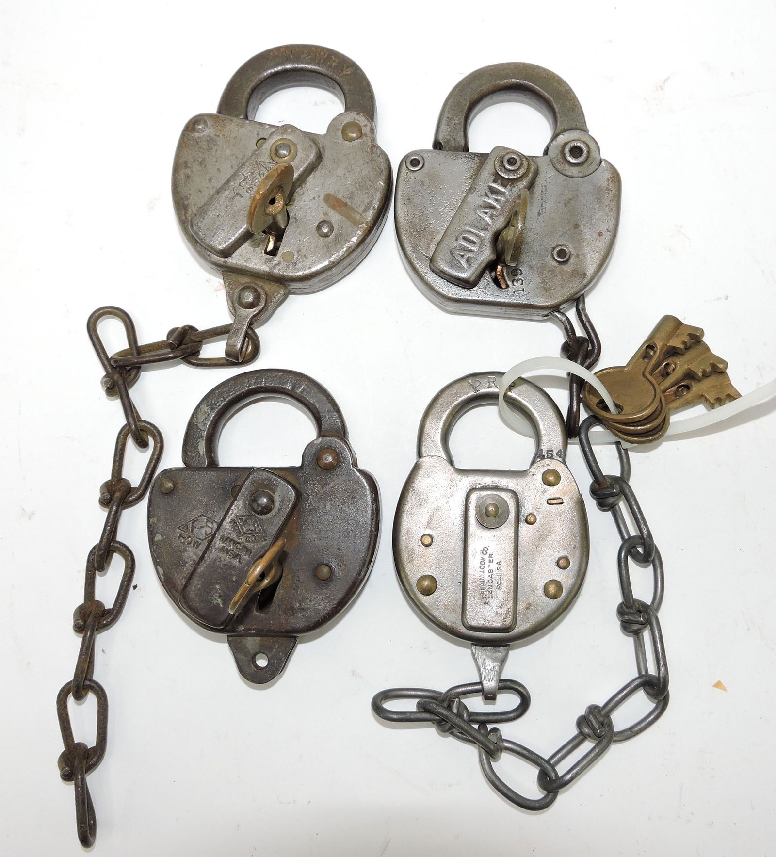 Lot of 4 railroad padlocks: PRR, (1 of 1)
