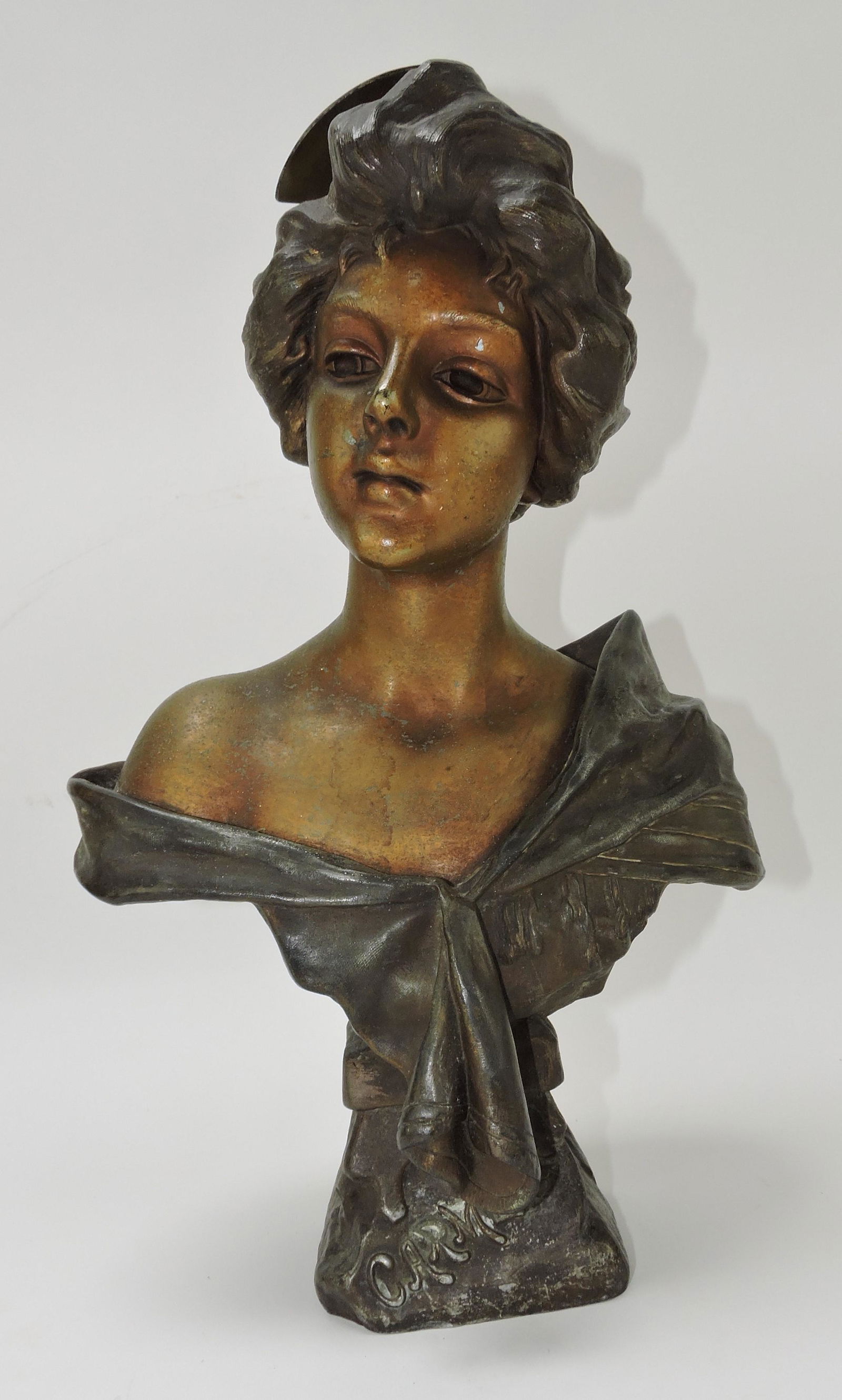Spelter bust with bronze finish, (1 of 1)