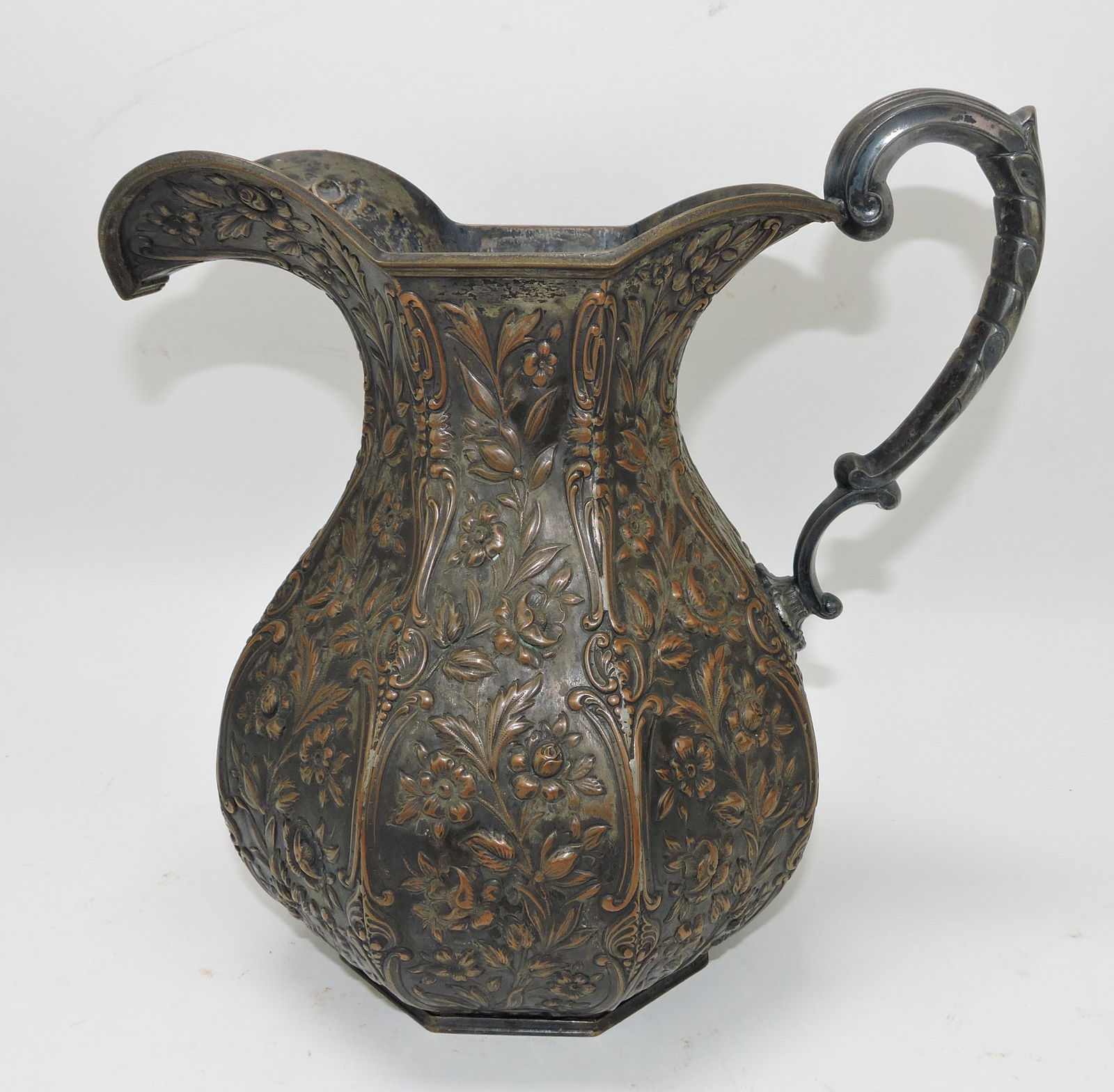 Silver over copper floral embossed (1 of 2)