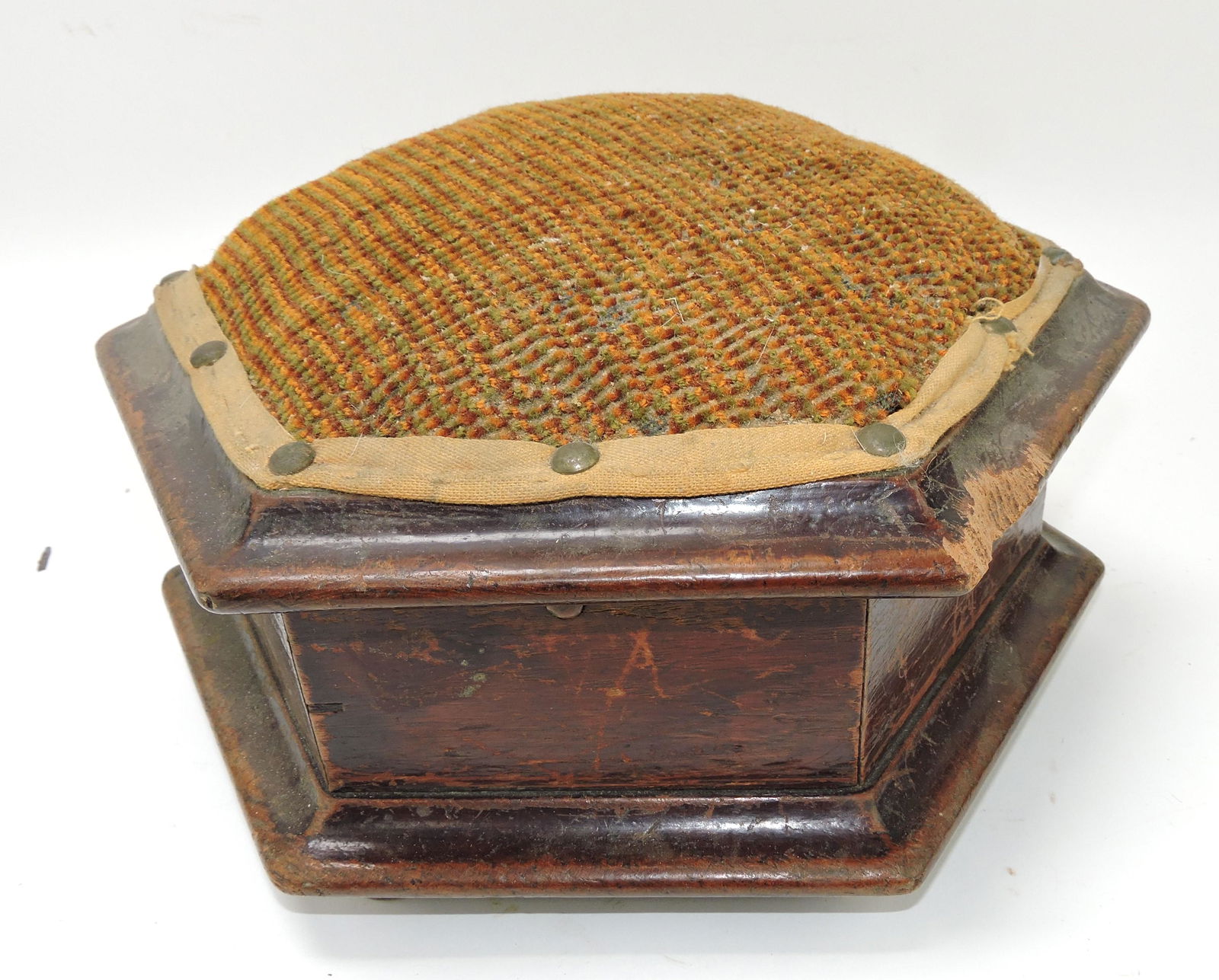 Early lift top footstool, 11"w (1 of 2)